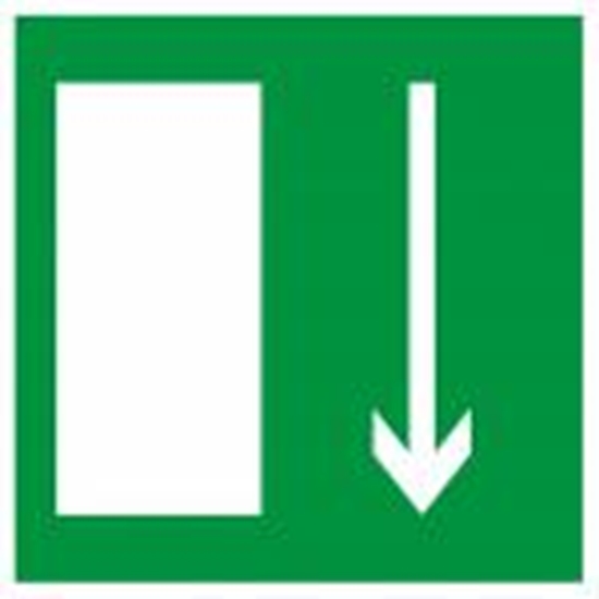 Picture of Uzlīme "Evakuācijas izeja"(uz leju) 100x100mm