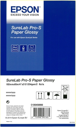Picture of 1x2 Epson SureLab Pro-S Paper Glossy 102 mm x 65 m 254 g BP