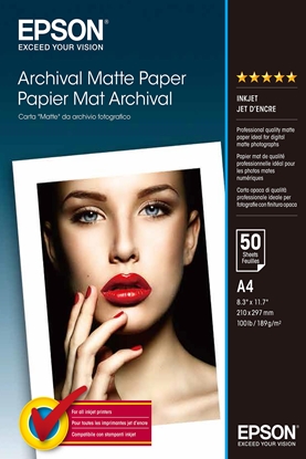 Изображение Epson Archival Matte Paper A 4, 50 Sheet, 189 g    S 041342