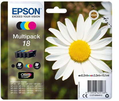 Attēls no Epson Claria Home Multipack T 180 BK/C/M/Y            T 1806