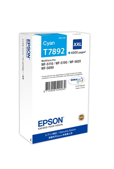 Изображение Epson DURABrite Ultra Ink XXL ink cartridge cyan T 7892