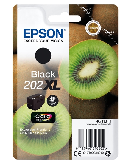 Изображение Epson ink cartridge black Claria Premium 202 XL     T 02G1