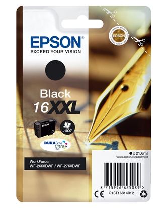 Attēls no Epson ink cartridge black DURABrite Ultra XXL T 168 T 1681