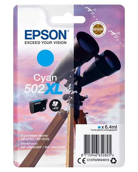 Picture of Epson ink cartridge cyan 502 XL                    T 02W2