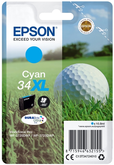 Picture of Epson ink cartridge cyan DURABrite Ultra Ink 34 XL T 3472