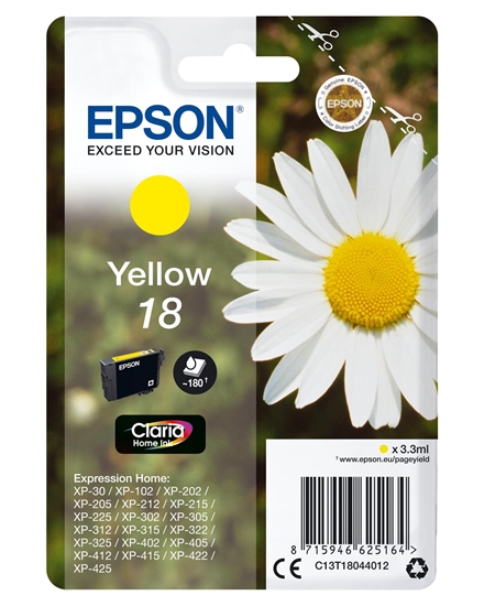 Picture of Epson ink cartridge yellow Claria Home T 180         T 1804