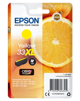 Picture of Epson ink cartridge yellow Claria Premium 33 XL      T 3364