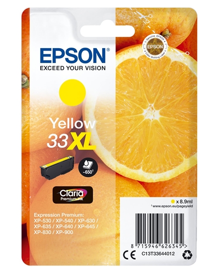 Picture of Epson ink cartridge yellow Claria Premium 33 XL      T 3364