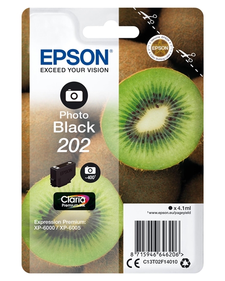 Изображение Epson ink cartridge photo black Claria Premium 202        T 02F1