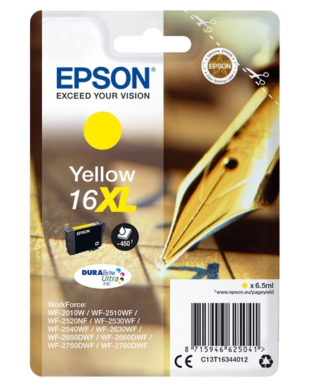 Picture of Epson ink cartridge XL yellow DURABrite Ultra T 163     T 1634