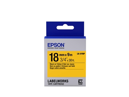 Attēls no Epson Label Cartridge Pastel LK-5YBP Black/Yellow 18mm (9m)