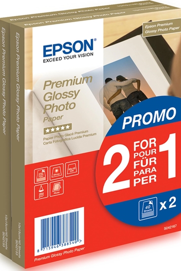 Изображение Epson Photo Paper 10 x 15 Premium Glossy 255g 2 x 40 Sheets