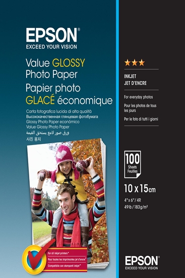 Picture of Epson Value Glossy Photo Paper 10x15 cm, 100 Sheet, 183 g
