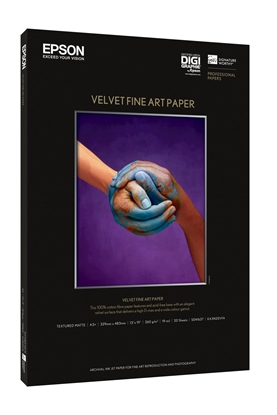 Attēls no Epson Velvet Fine Art Paper A 3+ 20 Sheet, 260 g         S 041637