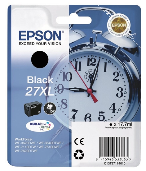 Picture of Epson Alarm clock 27XL DURABrite Ultra ink cartridge 1 pc(s) Original High (XL) Yield Black