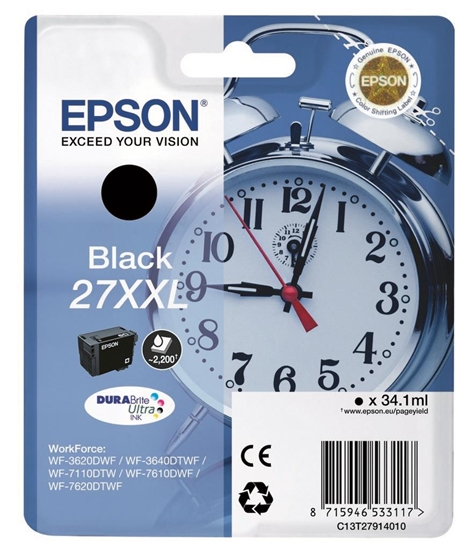 Picture of Epson Alarm clock 27XXL DURABrite Ultra ink cartridge 1 pc(s) Original Black