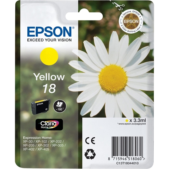 Picture of Epson Daisy Singlepack Yellow 18 Claria Home Ink