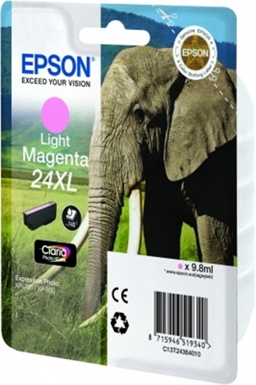 Picture of Epson Elephant Singlepack Light Magenta 24XL Claria Photo HD Ink