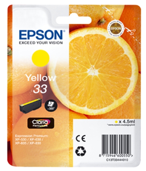 Изображение Epson Oranges C13T33444010 ink cartridge 1 pc(s) Original Yellow