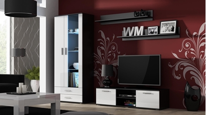 Picture of Cama TV stand SOHO 140 black/white gloss