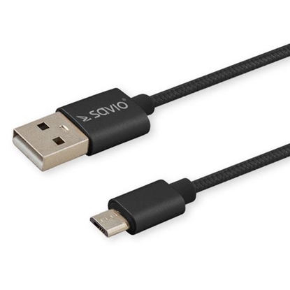 Attēls no Savio CL-129 USB cable 2 m USB 2.0 USB A USB C Black