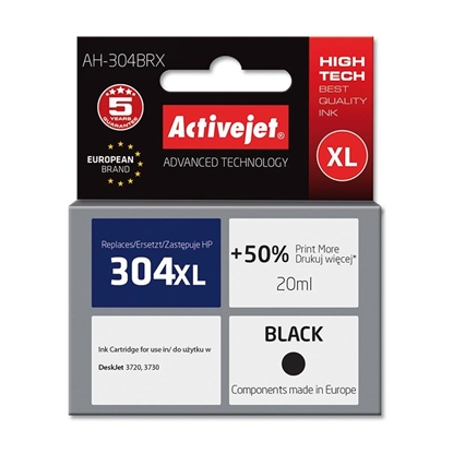 Attēls no Activejet AH-304BRX ink (replacement for HP 304XL N9K08AE; Premium; 20 ml; black)