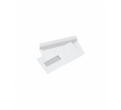 Pilt Envelope with window (30x90 mm) left, middle, E65 (DL), 110x220 mm, 80 g, white (1000)
