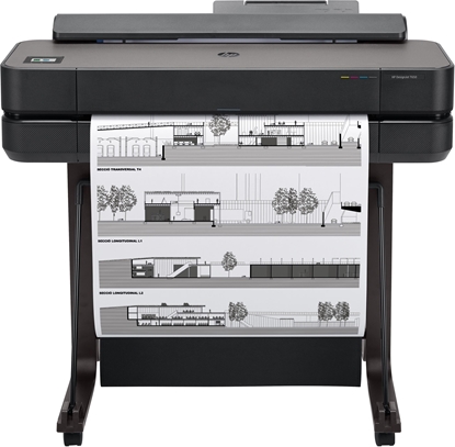 Attēls no DesignJet T650 Printer/Plotter - 24" Roll/A4,A3,A2,A1 Color Ink, Print, Auto Sheet Feeder, Auto Horizontal Cutter, LAN, WiFi, 26 sec/A1 page, 81 A1 prints/hour, with Stand