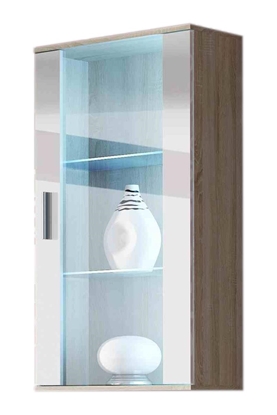 Picture of Cama hanging display cabinet SOHO sonoma oak/white gloss
