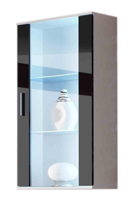 Picture of Cama hanging display cabinet SOHO white/black gloss