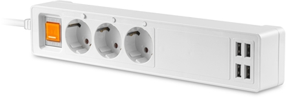 Attēls no Platinet extension cord 3 sockets USB WiFi Tuya 1.8m, white (45507)