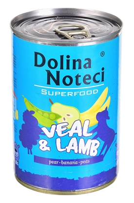 Attēls no DOLINA NOTECI Superfood Veal with lamb - Wet dog food - 400 g