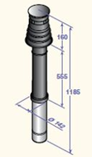Изображение Dūmvads koaksiālais vertikālais D80/125, DY843