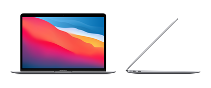 Picture of Apple MacBook Air Space Grey, 13.3 ", IPS, 2560 x 1600, M1, 8 GB, SSD 256 GB, M1 7-core GPU, Without ODD, macOS, 802.11ax, Bluetooth version 5.0, Keyboard language Russian, Keyboard backlit, Warranty 12 month(s), Battery warranty 12