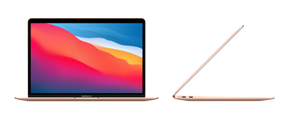 Picture of Apple | MacBook Air | Gold | 13.3 " | IPS | 2560 x 1600 | Apple M1 | 8 GB | SSD 256 GB | Apple M1 7-core GPU | GB | Without ODD | macOS | 802.11ax | Bluetooth version 5.0 | Keyboard language Russian | Keyboard backlit | Warranty 12 month(s) | Battery warr