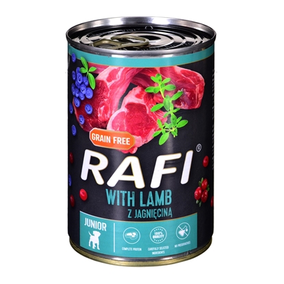 Attēls no Dolina Noteci Rafi Junior with lamb, cranberry and blueberry - Wet dog food 400 g