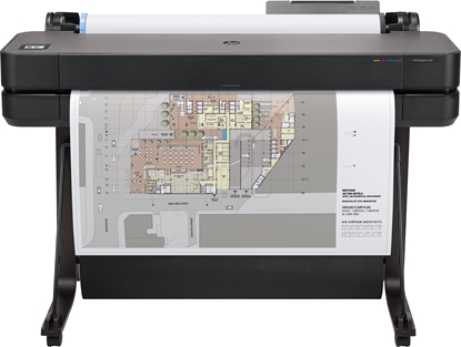 Attēls no DesignJet T630 Printer/Plotter - 36" Roll/A4,A3,A2,A1,A0 Color Ink, Print, Auto Sheet Feeder, Auto Horizontal Cutter, LAN, WiFi, 30 sec/A1 page, 76 A1 prints/hour, with Stand