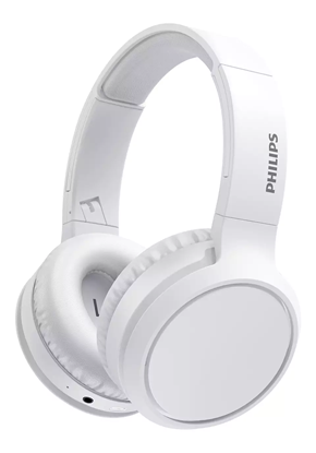 Изображение Philips Wireless Headphones TAH5205WT/00, Bluetooth, 40 mm drivers/closed-back, Compact folding, White