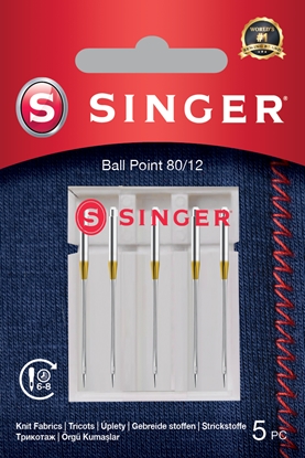 Picture of Singer Ball Point Needle 80/12 5PK for Knit Fabrics