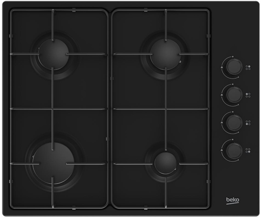 Picture of Beko HIBG64120SB hob Black Built-in 60 cm Gas 4 zone(s)