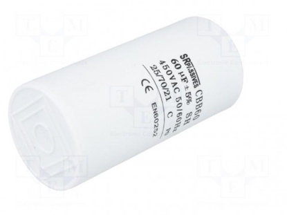 Изображение Capacitor: motors, run; 60uF; 450V; ¨50x106mm; -25÷70°C; ±5%; 3000h