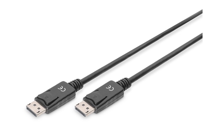 Изображение Kabel połączeniowy DisplayPort z zatrzaskami 4K 60Hz UHD Typ DP/DP M/M czarny 5m