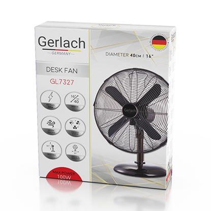 Attēls no Gerlach | Velocity Fan | GL 7327 | Table Fan | Chrome | Diameter 40 cm | Number of speeds 3 | Oscillation | 100 W | No