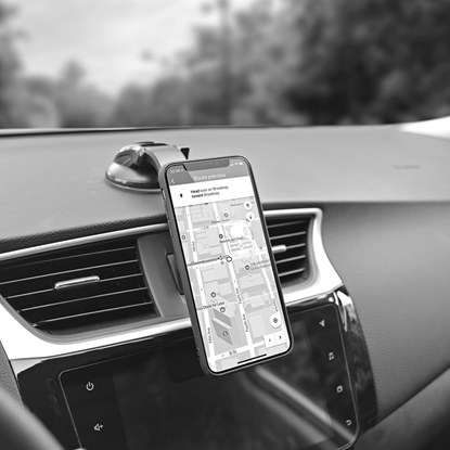 Attēls no ColorWay | Dashboard-2 | Magnetic Car Holder For Smartphone | Adjustable | Magnetic | Gray | Panel or windshield mounting using a suction cup with a gel adhesive base. Fixing the smartphone with a plate that is glued to the case or to the back panel. Comp