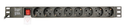 Attēls no EnerGenie EG-PDU-014 Rack Power Distribution Unit (8 Schuko sockets, 1U, 16A, Schuko plug, 3m, black color)