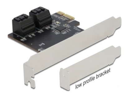 Attēls no Delock 4 port SATA PCI Express x1 Card - Low Profile Form Factor