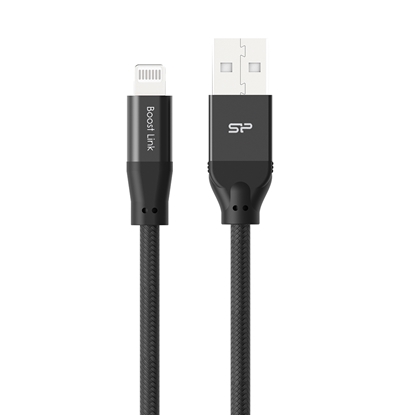 Attēls no Kabel USB Silicon Power USB-A - Lightning 1 m Czarny (SP1M0ASYLK35AL1K)