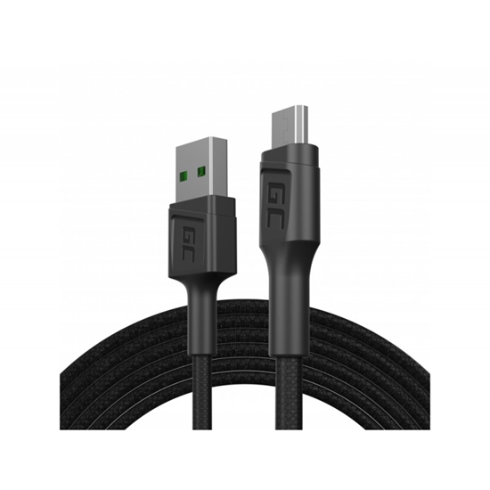 Picture of Green Cell GC PowerStream USB Male - Micro USB Male Fast Charging 1.2m Black