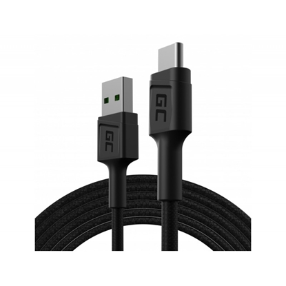 Attēls no Green Cell GC PowerStream USB Male - USB Type-C Male Fast Charging 1.2m Black
