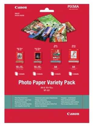 Picture of Canon VP-101 Photo Paper Variety Pack A 4 a. 10x15 cm 4x5 Sheets